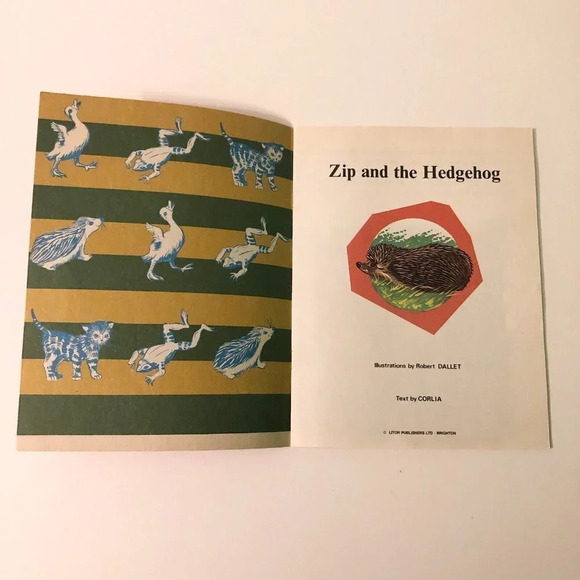 Vtg Zip and the Hedgehog Infant Series Book Robert Dallet Corlia - Picture 4 of 15